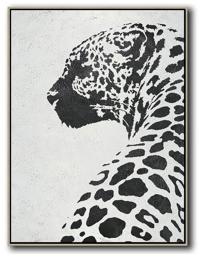 Modern Art Oil Painting,Black And White Minimal Painting On Canvas - Multicolor Abstract Painting
